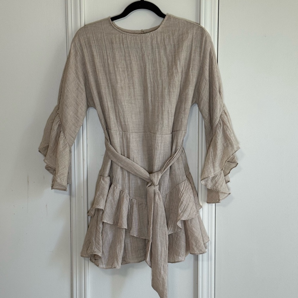Princess Polly Tan Ruffled Mini Dress Casual